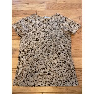 Stradivarius, women’s animal print short sleeve crew neck t shirt size XS
